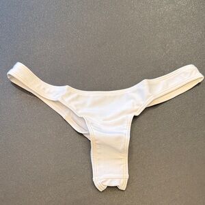 Sexy White Scrunch Back Thong Swim Bottom